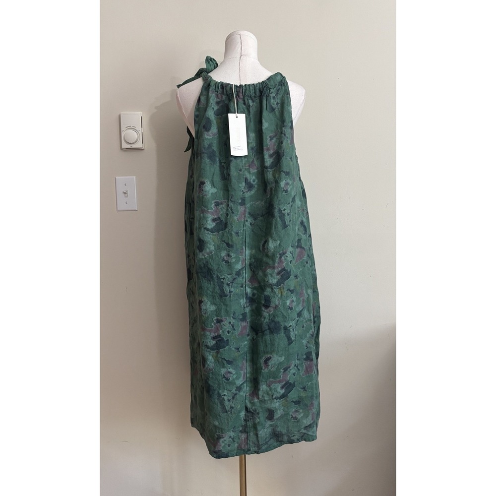 NWT Bellambra Dress XL Watercolor Green 100% Linen Made in Italy Coastal Cottage - Picture 6 of 7